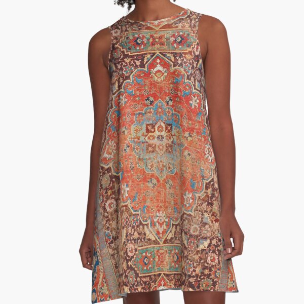 17th Century Persian Rug Print A-Line Dress