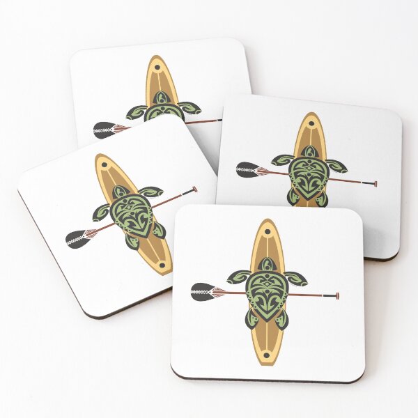 Item preview, Black & Green Tribal Turtle Stand-Up Wave Rider designed and sold by srwdesign.