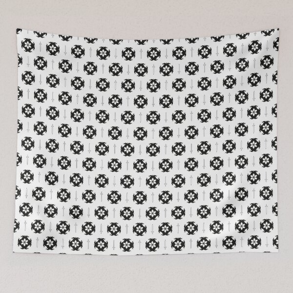 Item preview, Flower Knight Pattern - Black and White designed and sold by Daniel Bevis Design.