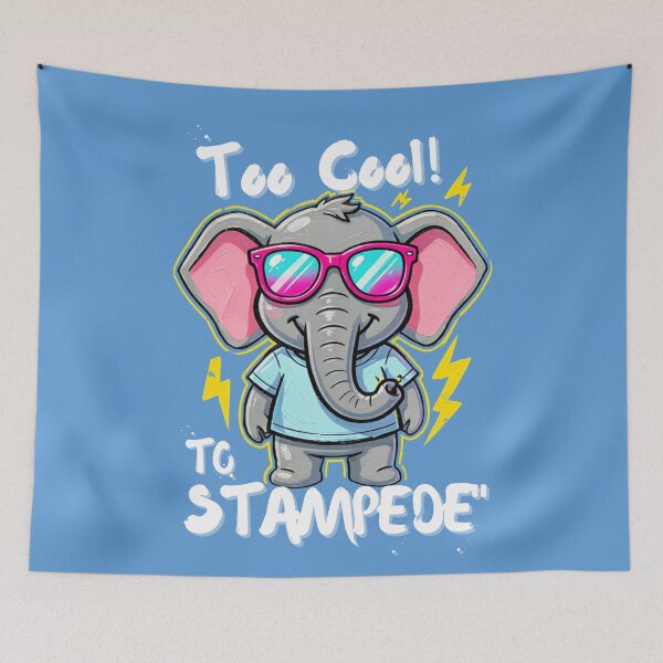 Item preview, Too Cool to Stampede – Neon Elephant Streetwear Design designed and sold by CallisC-Arts.