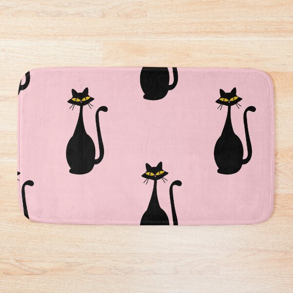 Item preview, Black Cat on Pink Background designed and sold by Sweet Sketches.
