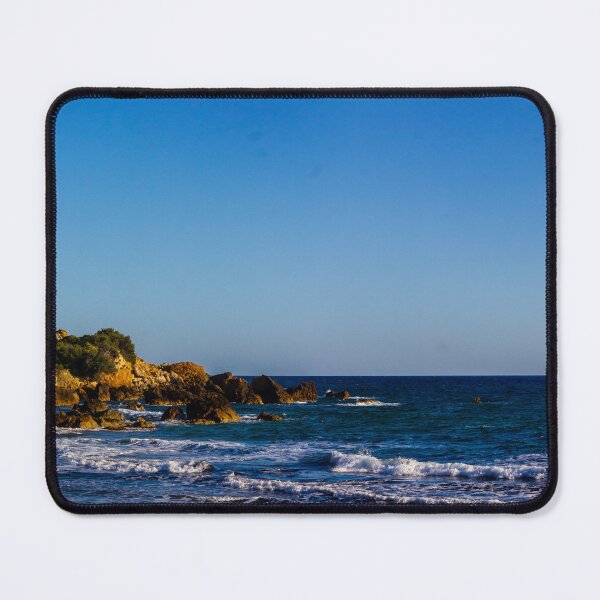 Item preview, Panoramic Rocky Beach and Cliff Coastline With Blue Sea Waves Under Clear Sunny Sky designed and sold by Nmallia.