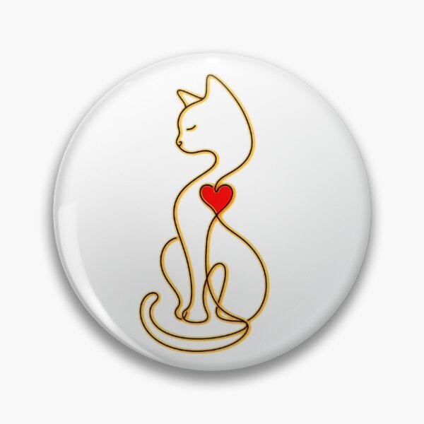 Item preview, Heartline Cat - minimalist design designed and sold by MarekoraStudio.