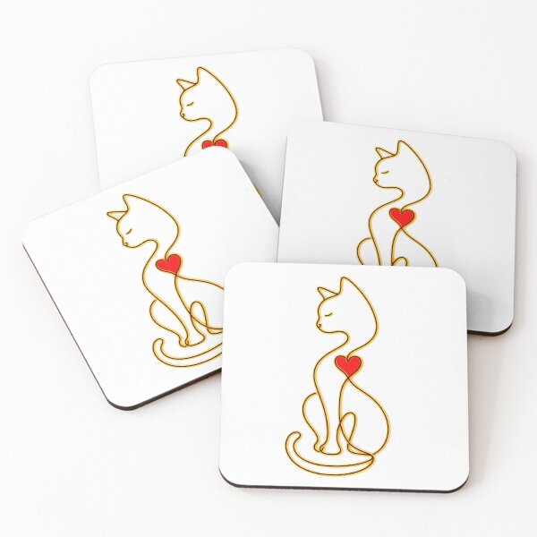 Item preview, Heartline Cat - minimalist design designed and sold by MarekoraStudio.