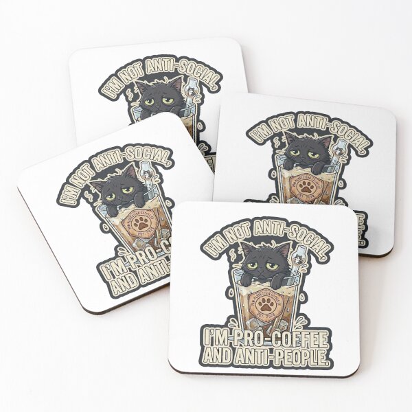 Item preview, Anti-Social Black Cat Iced Coffee Art designed and sold by KelliesGrafix.