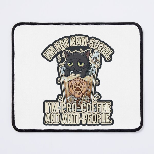 Item preview, Anti-Social Black Cat Iced Coffee Art designed and sold by KelliesGrafix.