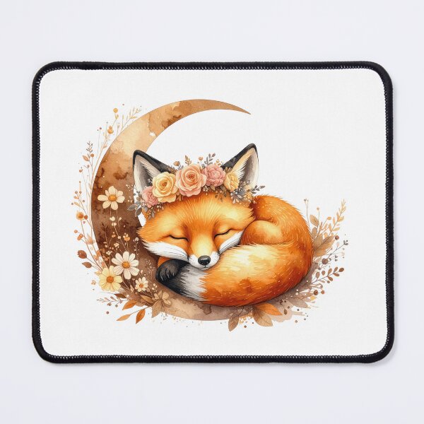 Item preview, Sleeping Fox Moon Watercolor Illustration designed and sold by Rutvain.