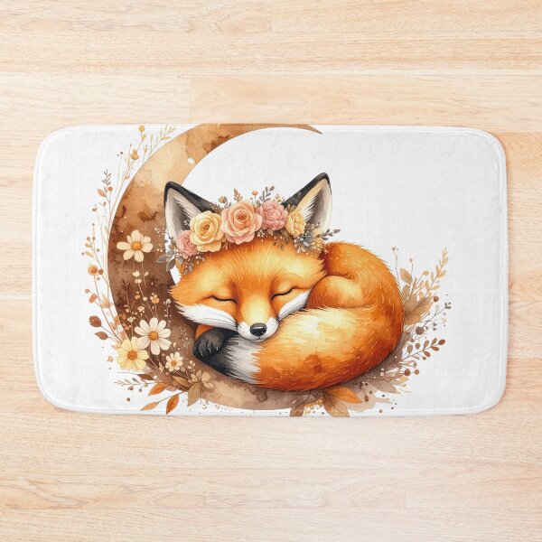 Item preview, Sleeping Fox Moon Watercolor Illustration designed and sold by Rutvain.