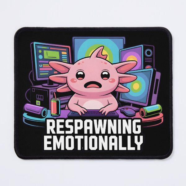 Item preview, Respawning Emotionally Cute Axolotl Gamer Meme designed and sold by Fitswear.