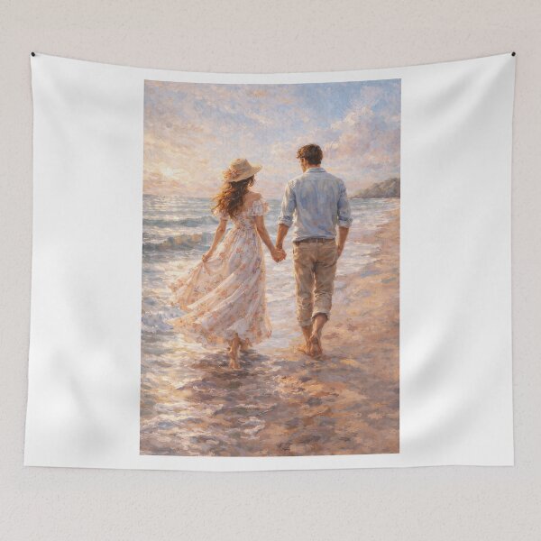 Item preview, Romantic Walk by the Sea designed and sold by JcAbstractArt.