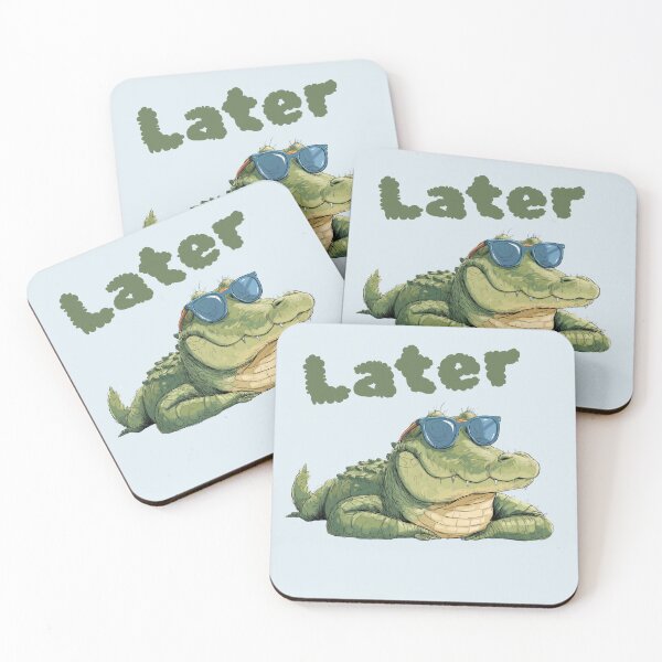 Item preview, Later Gator — Funny Crocodile Art Print & Sticker designed and sold by JRDCo.