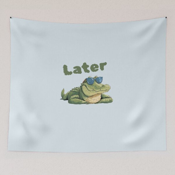 Item preview, Later Gator — Funny Crocodile Art Print & Sticker designed and sold by JRDCo.