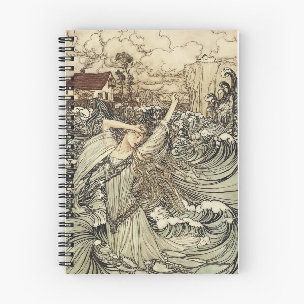 Item preview, Art Nouveau Illustration Dancing Woman in Ocean Waves for Vintage Art Lovers designed and sold by RickE.