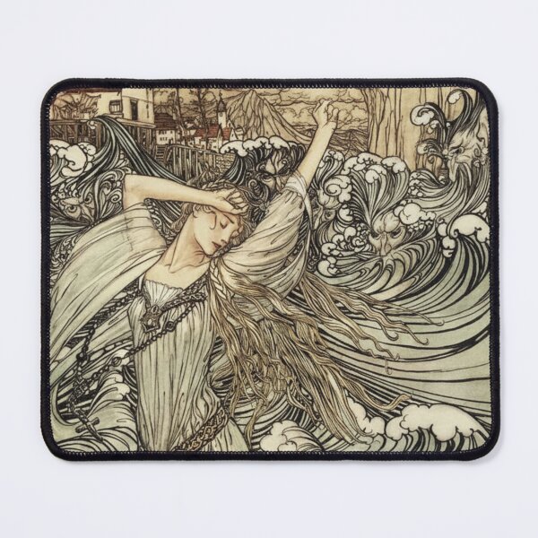 Item preview, Art Nouveau Illustration Dancing Woman in Ocean Waves for Vintage Art Lovers designed and sold by RickE.