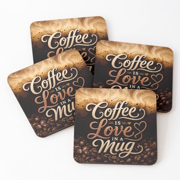 Item preview, Coffee is Love in a Mug Typography Art designed and sold by Sybille-Yates.