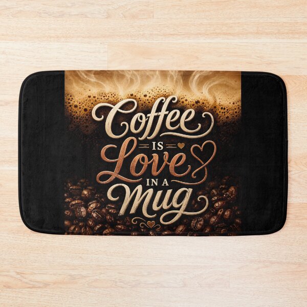 Item preview, Coffee is Love in a Mug Typography Art designed and sold by Sybille-Yates.