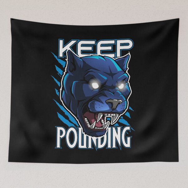 Item preview, Keep Pounding - Fierce Blue Panther Spirit Illustration designed and sold by Canache.
