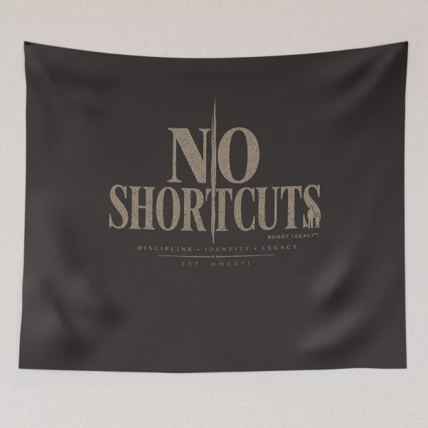 Item preview, No Shortcuts Shirt | Stoic Streetwear Tee | Masculine Discipline Apparel | Boogy Legacy designed and sold by BOOGY LEGACY™.