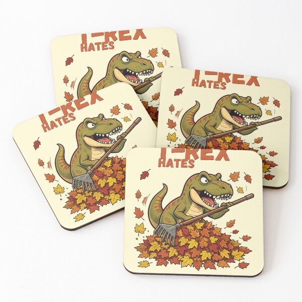 Item preview, **T-Rex Hates Raking Leaves – Funny Fall Dinosaur Design** designed and sold by CallisC-Arts.