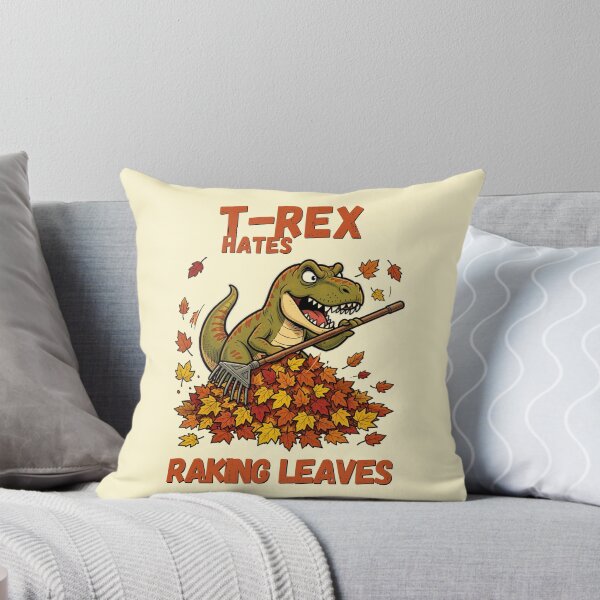 Item preview, **T-Rex Hates Raking Leaves – Funny Fall Dinosaur Design** designed and sold by CallisC-Arts.