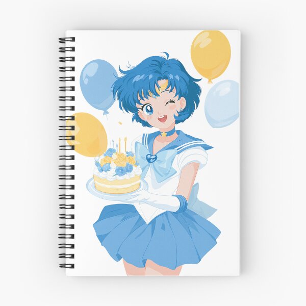 Item preview, Sailor Mercury birthday cake party card designed and sold by spiritedmuse.