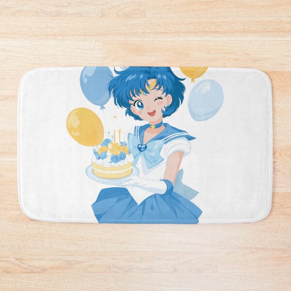 Item preview, Sailor Mercury birthday cake party card designed and sold by spiritedmuse.