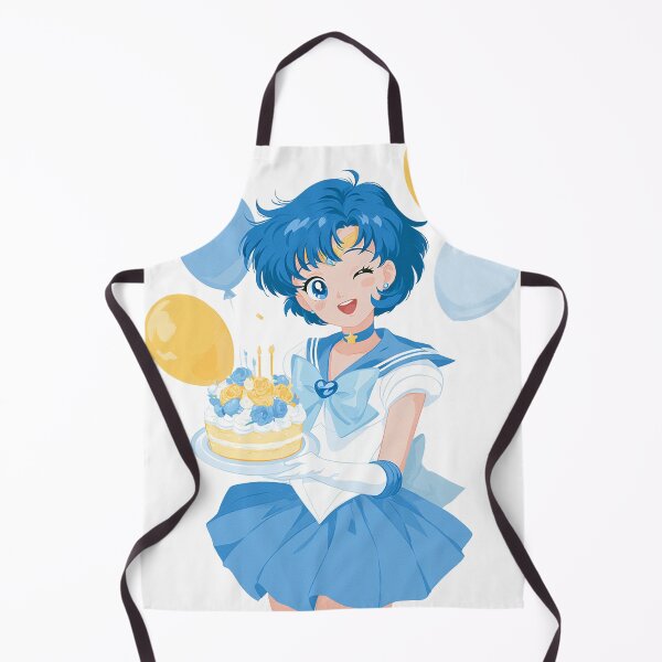 Item preview, Sailor Mercury birthday cake party card designed and sold by spiritedmuse.
