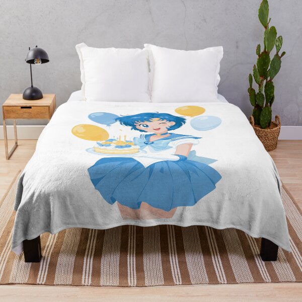 Item preview, Sailor Mercury birthday cake party card designed and sold by spiritedmuse.