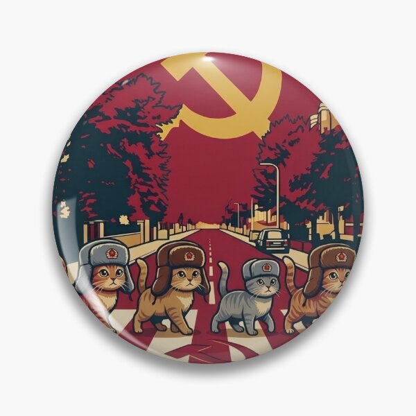 Item preview, Cats Abbey Road Parody - Funny Communist Meme designed and sold by DanniJordan.