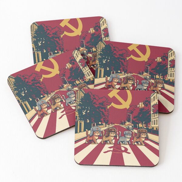 Item preview, Cats Abbey Road Parody - Funny Communist Meme designed and sold by DanniJordan.
