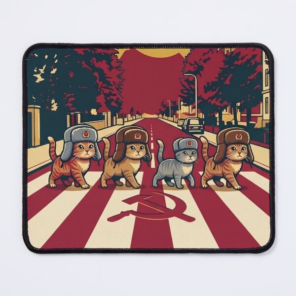 Item preview, Cats Abbey Road Parody - Funny Communist Meme designed and sold by DanniJordan.