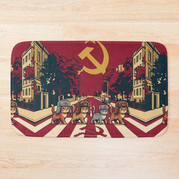 Item preview, Cats Abbey Road Parody - Funny Communist Meme designed and sold by DanniJordan.