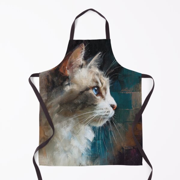 Item preview, Majestic Blue Eyed Cat Impressionist Oil Painting designed and sold by Paolo-Bandal.