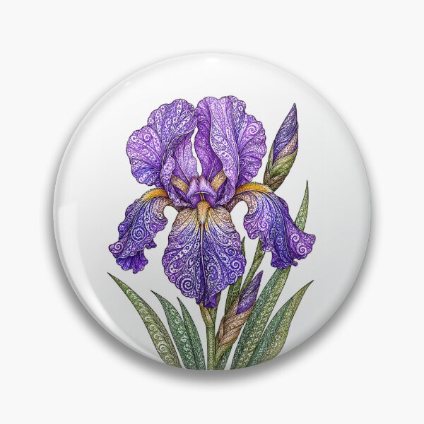 Item preview, Intricate Purple Bearded Iris designed and sold by PaintedbyCarol.