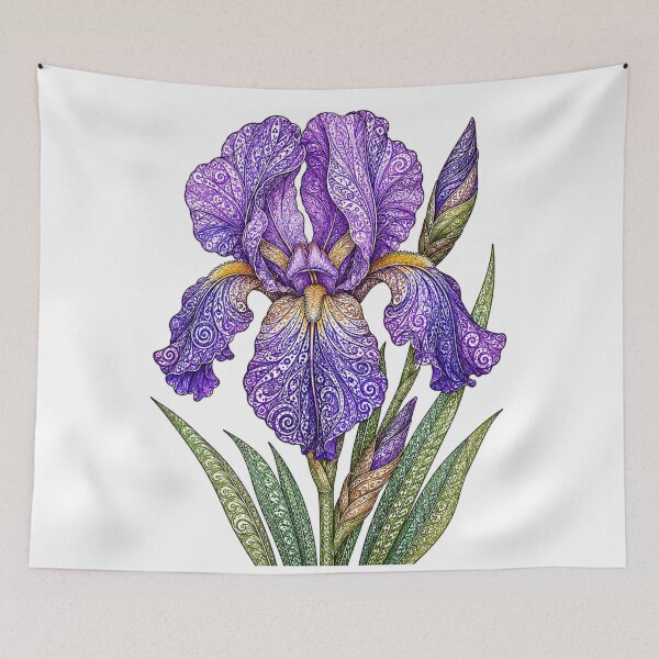 Item preview, Intricate Purple Bearded Iris designed and sold by PaintedbyCarol.