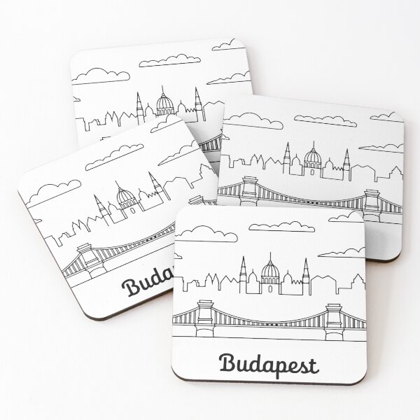 Item preview, Budapest One Line Art – Minimalist Skyline Outline Design designed and sold by EmeraldeaDesign.