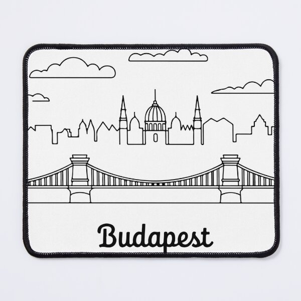 Item preview, Budapest One Line Art – Minimalist Skyline Outline Design designed and sold by EmeraldeaDesign.