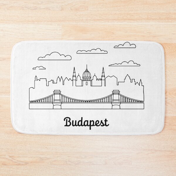 Item preview, Budapest One Line Art – Minimalist Skyline Outline Design designed and sold by EmeraldeaDesign.