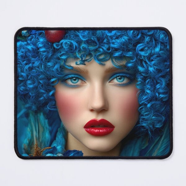 Item preview, Enchanting Blue Fantasy Portrait with Floral Accents designed and sold by Artessie.