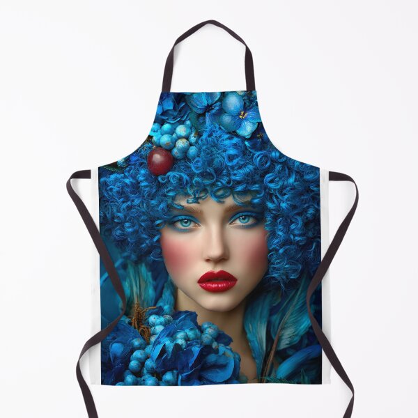 Item preview, Enchanting Blue Fantasy Portrait with Floral Accents designed and sold by Artessie.