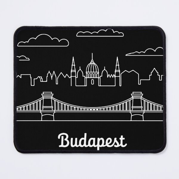 Item preview, Budapest Line Art – Minimalist Skyline Outline Design in white designed and sold by EmeraldeaDesign.