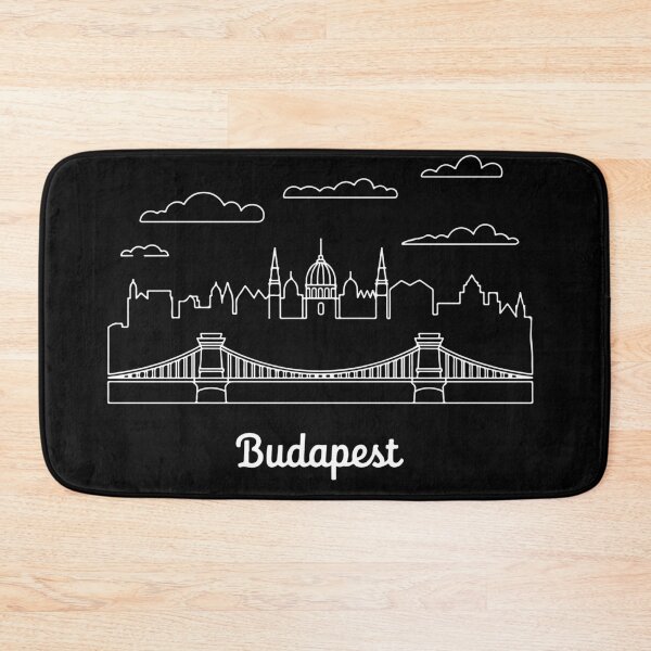 Item preview, Budapest Line Art – Minimalist Skyline Outline Design in white designed and sold by EmeraldeaDesign.