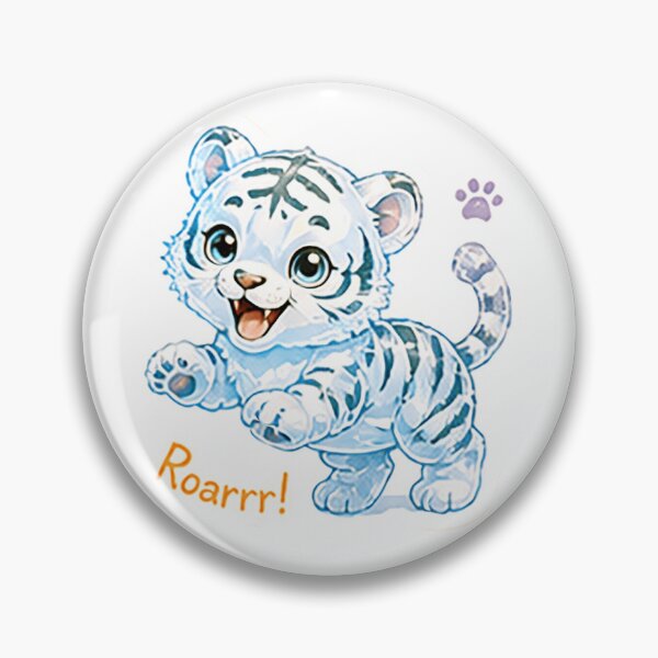 Item preview, White Tiger Roarrr! l: Cute Animal Collection designed and sold by SharpnShine by Mellow.