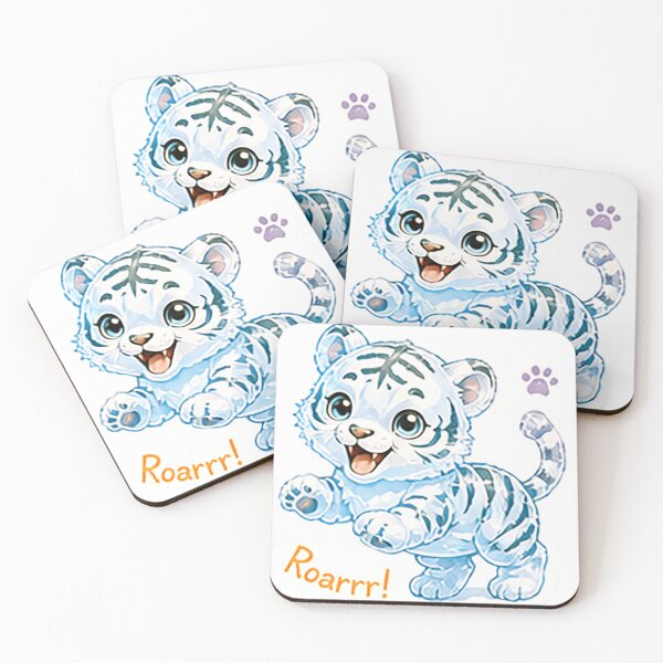 Item preview, White Tiger Roarrr! l: Cute Animal Collection designed and sold by SharpnShine by Mellow.
