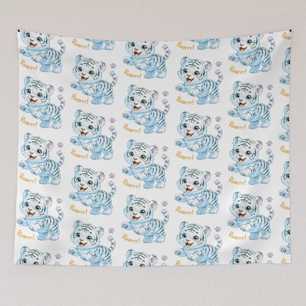Item preview, White Tiger Roarrr! l: Cute Animal Collection designed and sold by SharpnShine by Mellow.