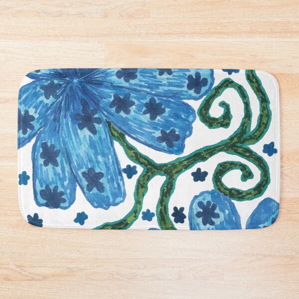 Item preview, Blue Floral Botanical Whimsical Flower Fantasy Design designed and sold by graviolajones.