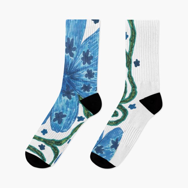 Item preview, Blue Floral Botanical Whimsical Flower Fantasy Design designed and sold by graviolajones.