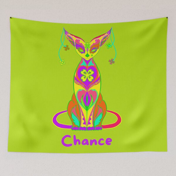 Item preview, Chamalion Chance – Colorful Psychedelic Lucky Cat designed and sold by Herami.