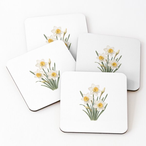 Item preview, Elegant Narcissus Daffodil Botanical Illustration | Spring Floral Nature Art designed and sold by Joyfulfabric.