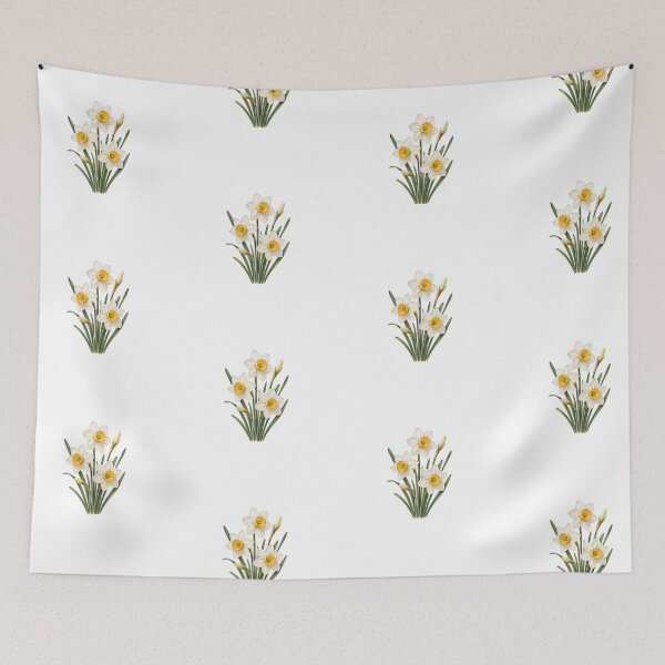 Item preview, Elegant Narcissus Daffodil Botanical Illustration | Spring Floral Nature Art designed and sold by Joyfulfabric.